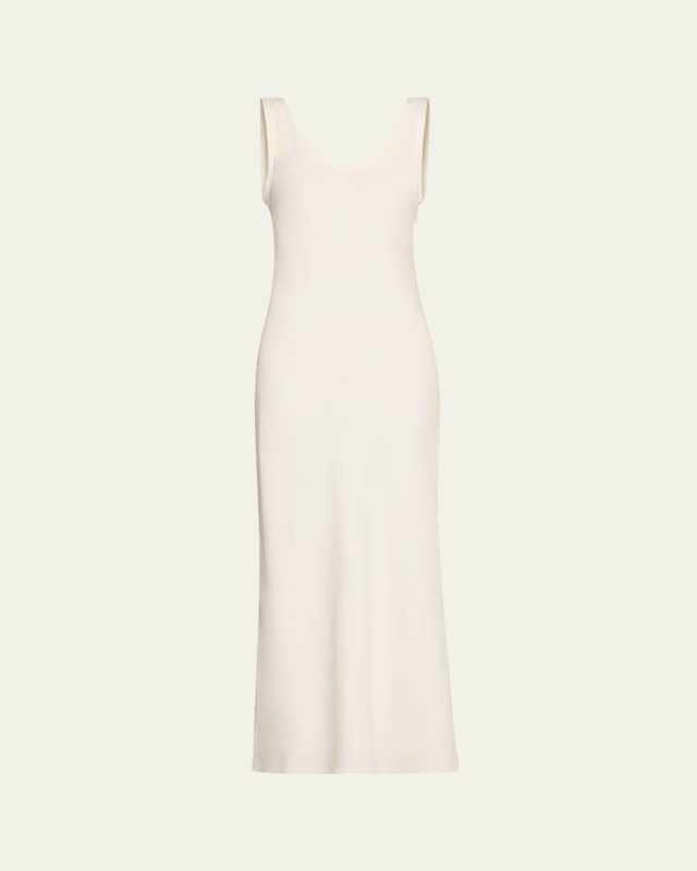 Monili Shoulder Fluid Linen Twill Tank Dress